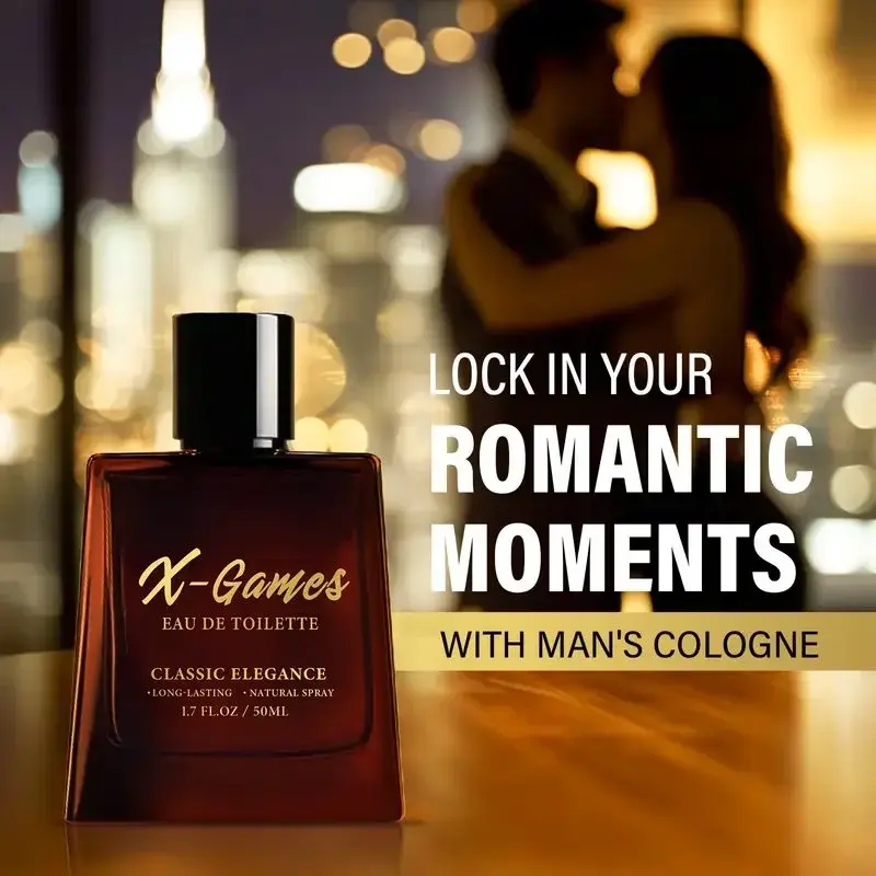 Men's Pheromone Cologne, Easy Apply Glycerin Base Eau de Toilette for Masculine Freshness and Body Glow, Classic Scent, 1.7 Fl.oz / 50Ml, Long-Lasting, Spray, Face & Body