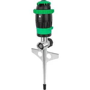 Gear Drive Sprinkler with Metal Spike Base, 5-Pattern Heavy Duty Gardening Watering System, Multi-Adjustable Lawn Sprinkle for Garden Plant, Flower Bed and Large Yard Area Watering