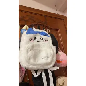 Chiikawa Hachiware Ins Plush Embroidery Backpack, Large-Capacity Trendy Student Bag for Toys & Hobbies DIY Specialty Supplies