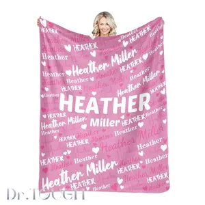 Dr.TOUGH Personalized Blankets with Name Custom Name Blankets Personalized Blankets Monogrammed Blankets and Throws Christmas Birthday Gift