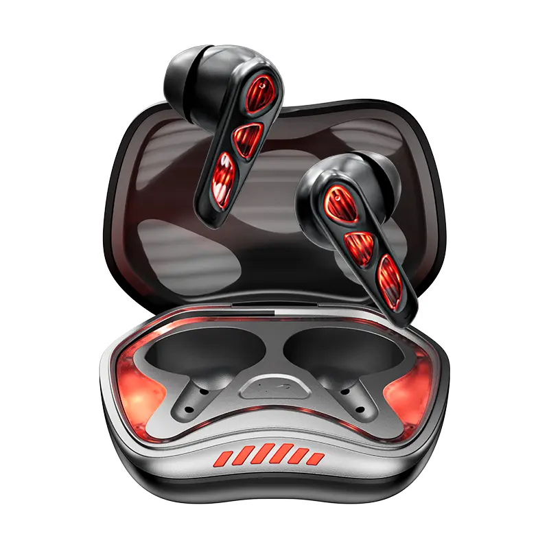 Gaming Bluetooth Earbuds with LED Lights, ENC Noise Cancelling, 65ms Low Latency Gaming Buddy,  Touch Control, 360° Stereo Surround Sound Headphones, Stylish Design for Gaming & Sports