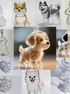 Dog Hair Keepsake Keychain Kawaii, Transparent Capsule Pendant with Cute Puppy Design, Pet Memorial Gift for Dog Lovers, Holiday Gift Ideas