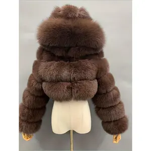 Women's multi-color faux fur short jacket-luxurious, fluffy, oversized vegan jacket, H-line short autumn/winter jacket for parties, evening events and streetwear |   Hand washable, non-stretchable outerwear