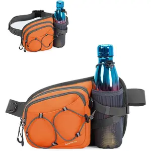 2L Large Hydration Fanny Pack, sportsnew Water-Resistant Waist Bag with Bottle Holder, Crossbody Pouch for Running Hiking Dog Walking Men Women