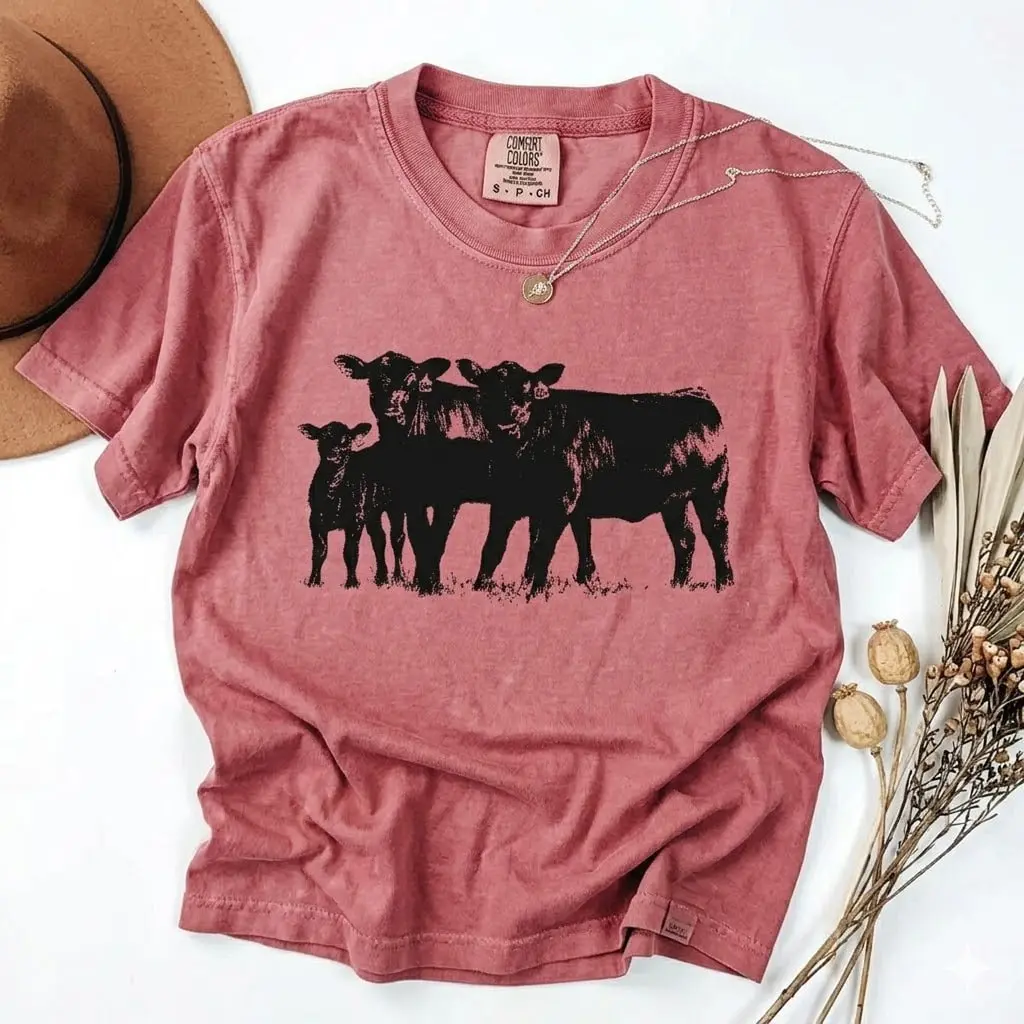 Comfort Colors Cute Cow Shirt Gift For Farmers, Animal Lover Gift, Western Country T-Shirt, Cow Lover Shirt - TrendWear USA