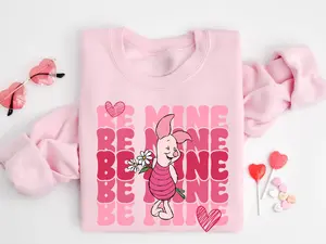 D.ney Piglet Valentine's Day Shirt, Winnie the P00h Be Mine Shirt, D.ney Love Shirt, D.neyland Honeymoon Trip Tee, D.ney Couple Love Tee  Unisex  T-Shirt, Sweatshirt And Hoodie