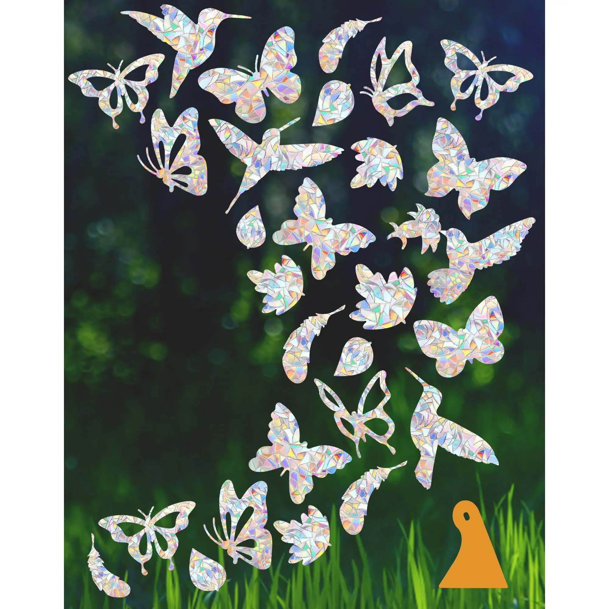 36 Pieces Window Decals For Bird Strikes  Clings Birds From Hitting Windows Suncatcher Stickers(bird Butterfly Leaf