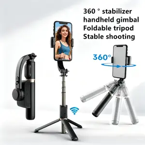Handheld Gimbal Stabilizer with Aluminum Tripod, Bluetooth-compatible Selfie Stick and Selfie Stand, 360° Shooting for iPhone and Xiaomi Video Recording