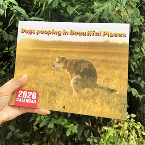 Funny Dog Poop Calendar 2026, Humorous Hanging Wall Planner, Unique Daily Organizer, Fun Gift Idea for Dog Lovers