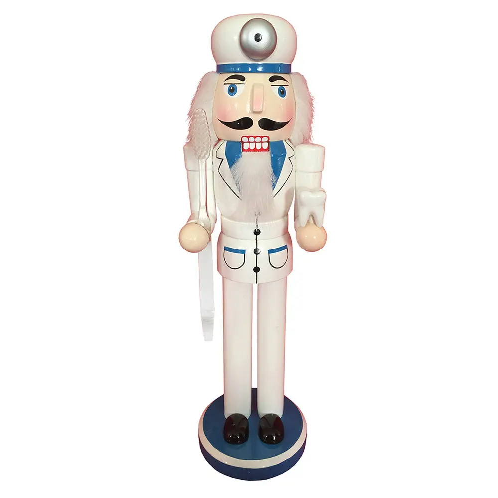 212 MAIN 14 in. Dentist Theme Nutcracker Figurine & Miniature - Santa-Claus Workshop Festive Christmas Decor, Toothbrush-Inspired Home Supply, Collectible Holiday Gift, 14 Inches, Figurines & Miniatures, Collectibles