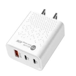 40W Dual PD Type C Wall Charger PD+QC 3.0 Fast Charging for iPhone 11/12/13/14/15 Plus Pro Max,Samsung Galaxy S23/S22/S21 Android Phone