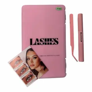 Kadi Beauty Cluster Lashes Kit with Pink Case Tweezers and Application Guide for Enhanced Eyelash Look