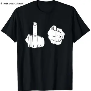 Fuck-You Shirt Middle Finger Pointing Fuk You Tee F.uck You T-Shirt Made In USA