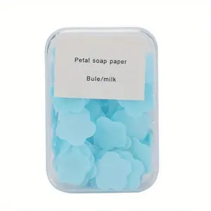Disposable soap tablets, portable carry-on, mini petal hand wash box portable hand sanitizer - scented foaming soap - convenient for travel and outdoor gifts