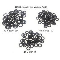 125 Black O-rings (variety pack)