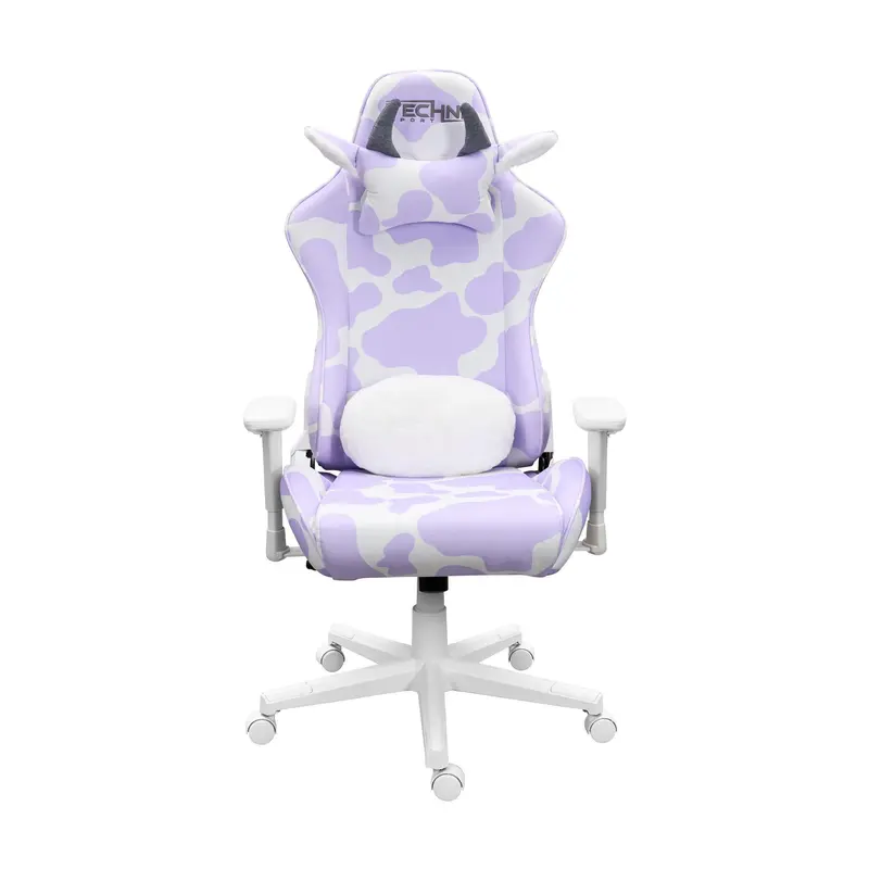 Techni Sport Cow Print Memory Foam AdjustablePC Gaming Chair