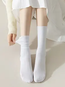 Women's Summer Thin Ice Silk Pile Socks, 10 Pair Pack & Mid-Calf Socks, No Bone Design, Perfect for Loafers