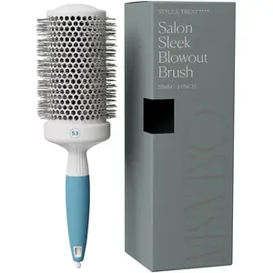 Professional Blow Dry Round Brush, Large Ceramic Ionic Heat Comb Curling Brush, Smooth Precision Heating Styling, Maximize Volume, Lightweight, Non-Electric