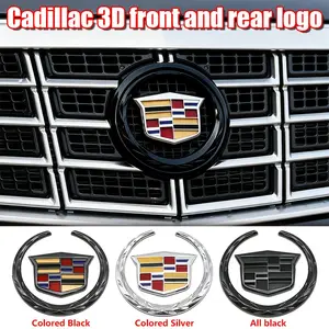3D Car Emblem Sticker Set, Front & Rear Vehicle Logo Decal, Durable Metal Finish, Fits Cadillac Srx Atsl Xts Models, Upgrade Your Ride