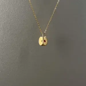 Vintage Ping An fruit Simple and retro design Apple pendant collarbone chain Versatile necklace for women