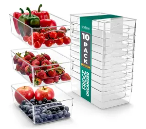 Sorbus 10-Pack Medium Clear Plastic Storage Bins