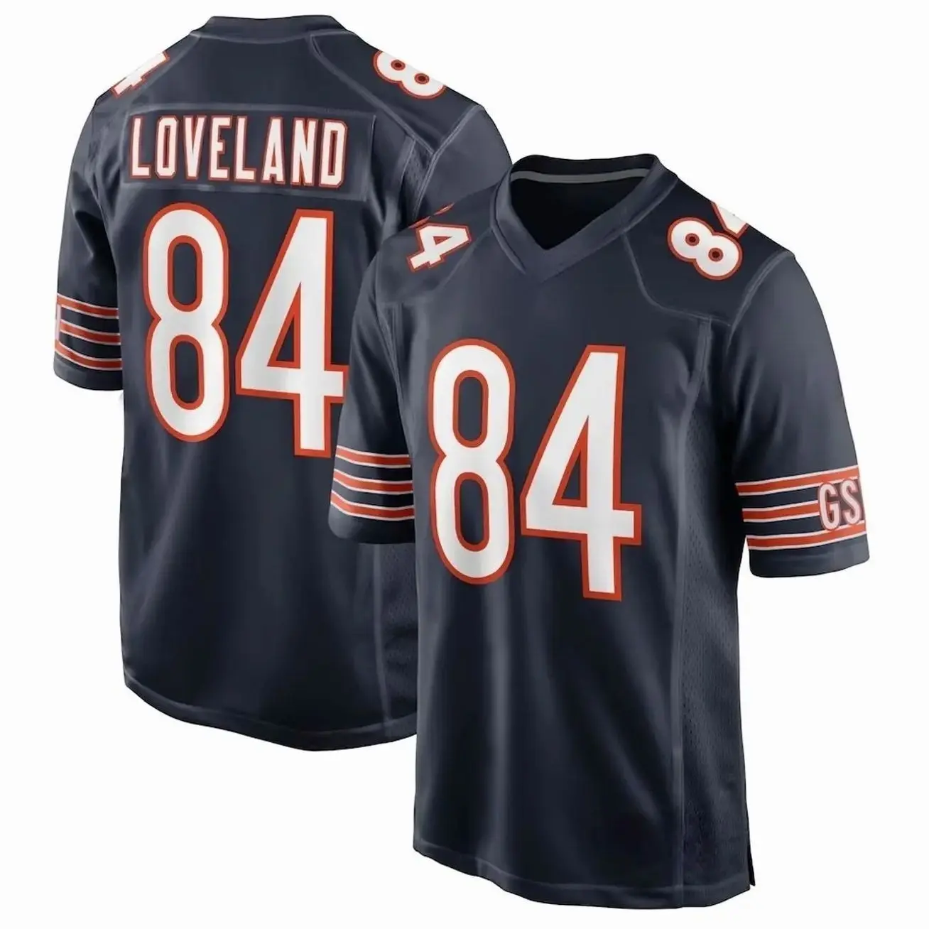 Unisex Football inspired by Chicago Loveland 84 Home Game Jersey - Black L4D