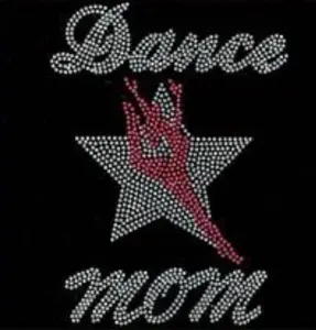 Dance Mom 7.58"x10.32" Rhinestone Iron On Transfer