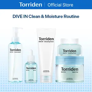 [Torriden Official] DIVE IN Clean & Moisture Routine | Full-Range Hydration Care, Anytime of the day with Cleansing Oil + Cleansing Foam + Multi Pad + Serum + Soothing Cream