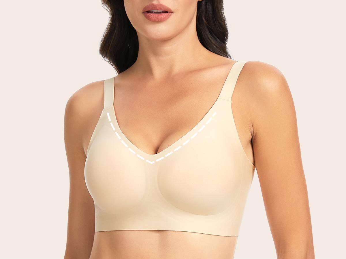 THE GYM PEOPLE Women’s Wireless Seamless Bras Full Coverage Comfortable Bralette Invisible Everyday Tshirt Bra Padded