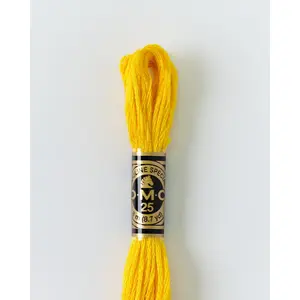 DMC Embroidery Stranded Thread - Six-Strand Embroidery Floss - 444 - Bright Yellow