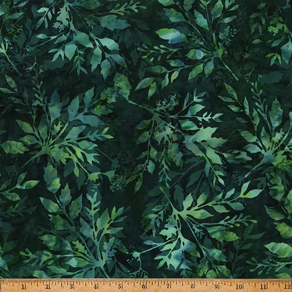 Fabric Hoffman Hunter Leafy Big Foot Bali Batiks by the Quarter Yard X2646-60