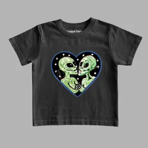Vintage Alien Graphic Tee, Retro Monster Tshirt, 90s Style Baby Tee, Halloween Shirt