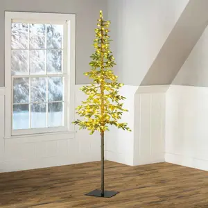 7' Lighted Indoor/Outdoor Alpine Tree