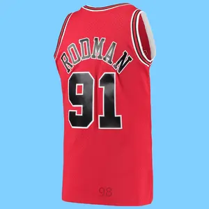 Dennis Rodman Men's Sleeveless stitched Basketball Jersey 1997-98 Red