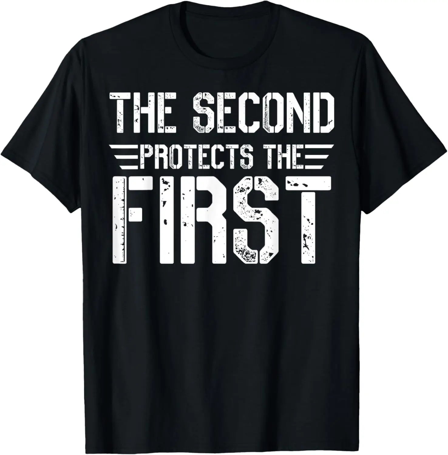 Second Amendment Gun Rights Protect First Amendment Speech T-Shirt Pure Cotton Graphic Tees Menswear Top: Gifts for Men & Women, Natural, Shortsleeve