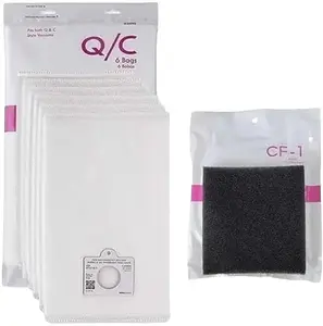 6 Style Q/C Hepa Bags + 1 CF 1 Chamber Filter. Compatible with Kenmore Elite Intuition Progressive 200 400 600 700 800 Series Canister Vacuum Cleaners. Part #'s 53292 5055 81002 50557 50558
