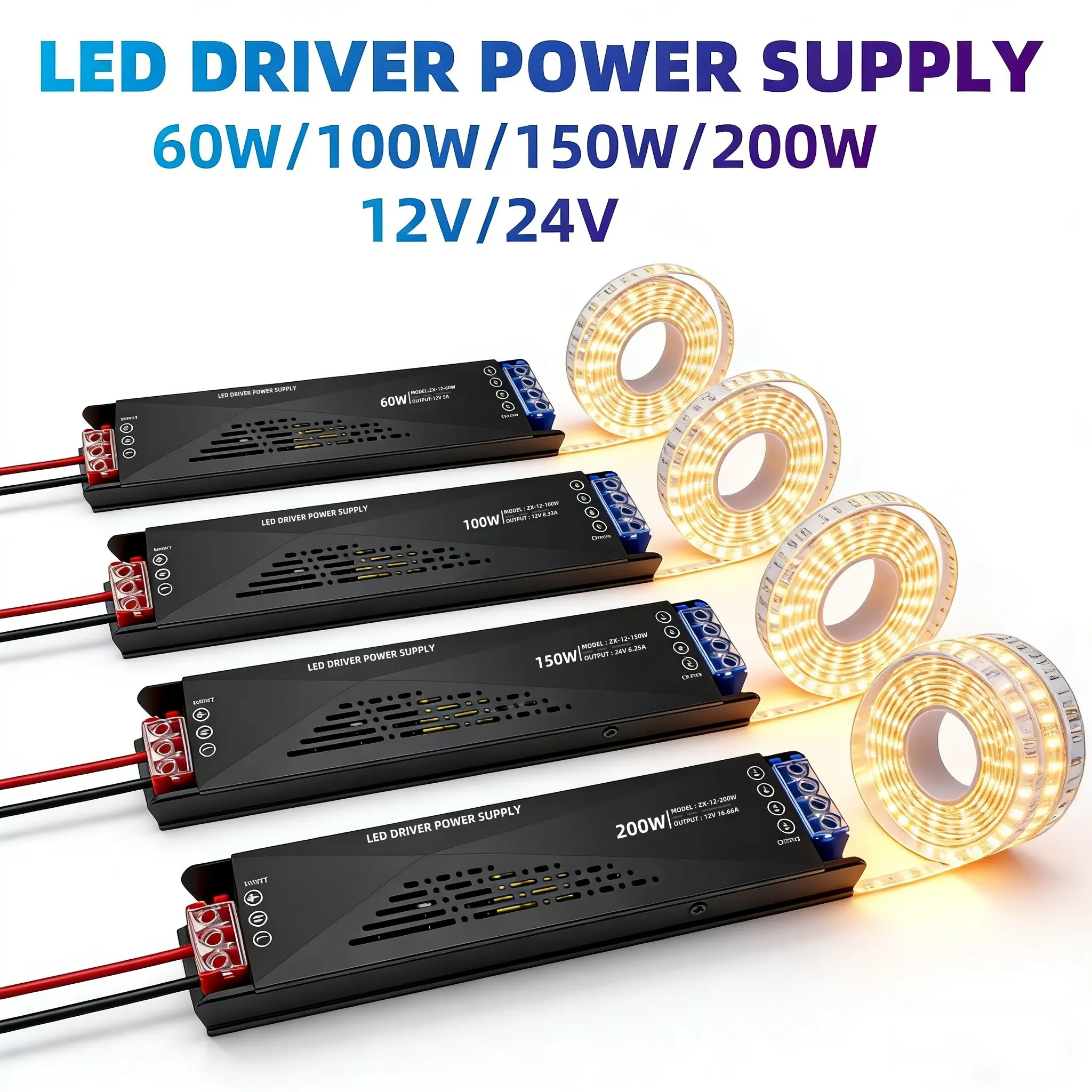 LED Driver Power Supply, Lighting – 60w/100w/150w/200w with