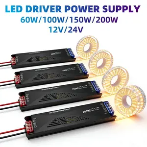 LED Driver Power Supply, Lighting – 60w/100w/150w/200w with overload and short-circuit protection, anti-moisture features, intelligent gradual start-up and multiple protections (anti-dust, shockproof, pressure-resistant, lightning protect
