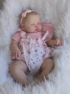 Chubby Realistic Reborn Baby Dolls Newborn Baby Dolls Drawing Hair with Cloth Body Reborn Dolls Birthday Gift for Kids Age 3+