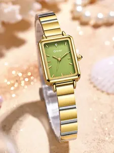 Women's Elegant Dial Quartz Watch, Fashionable Stainless Steel Strap Waterproof Watch for Women & Girls, Trendy All-match Watch for Birthday Gift with Box
