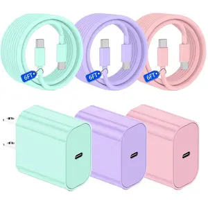 Fast Charger Compatible with iPhone 17, 20W USB C Charger, Type C Charger, 6FT Cord, Wall Charger Adapter Compatible with iPhone 17 / 17 Pro / 16 / 16 Plus / 16 Pro / 16 Pro Max / iPhone 15 / 15 Pro Max / iPad Pro / AirPods