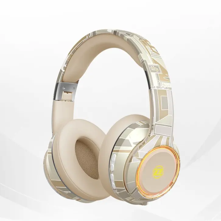 Bluetooth Over-Ear Wireless Headphones - Foldable Lightweight Audio Headset with 6 EQ Modes, Wireless Microphone, Memory Function, Retractable Cable Management, Game Console Compatibility, Manufacturer Warranty, Rechargeable Batteries for Home, Office Use