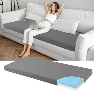 3 Inch Memory Foam Sofa Topper Pad, 59" L x 27.5" W Couch Topper Cushion with Washable Cover for Sofa, Couch Cover Pad with Non Slip Bottom