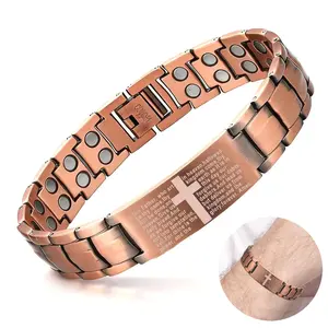 Copper Magnetic Therapy Bracelet for Men & Women, 3X Ultra Strength Magnetic Bracelets, 99.99% Pure Copper with 3500 Gauss Neodymium Magnets, Eliminate Static Electricity, Magnetic Field Therapy Jewelry