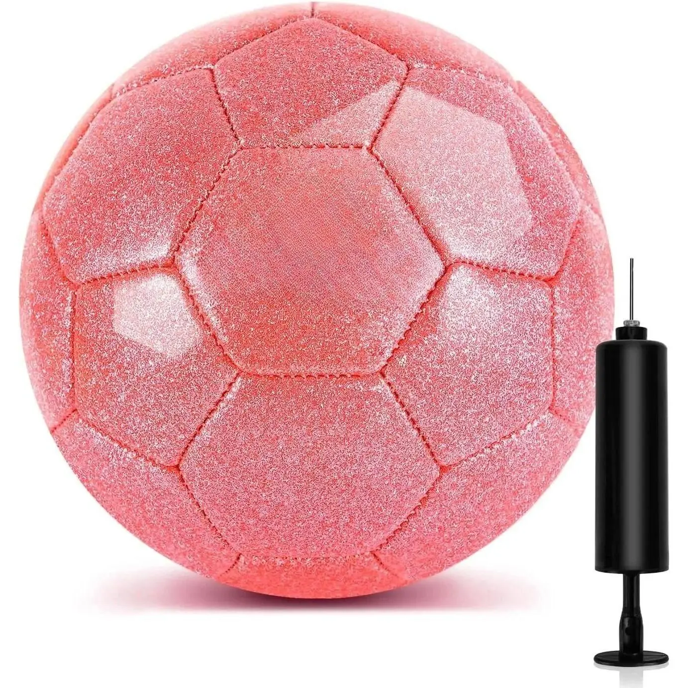Size 3 4 5 Glitter Pink Gold Purple Soccer Ball Set with Pump Youth Soccer Ball for  Aged 4-6 6-8 8-12 Toddler Soccer Ball Soft Training Ball Practice for Teens  Adults Boys Girls