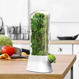 Herbal Freshener for Refrigerator, Anti-Breakage & Pressure-Resistant, Eco-Friendly Herb Preserver, Vegetable Storage Container, Ideal for Cilantro, Asparagus, Thyme, Vegetables