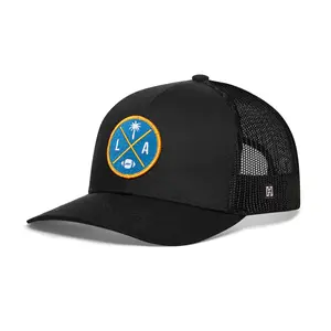 Los Angeles Trucker Hat  |  Black LA X Football Snapback