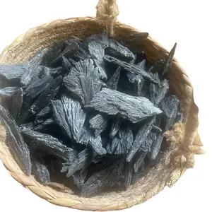 8 black  kyanite crystal fans