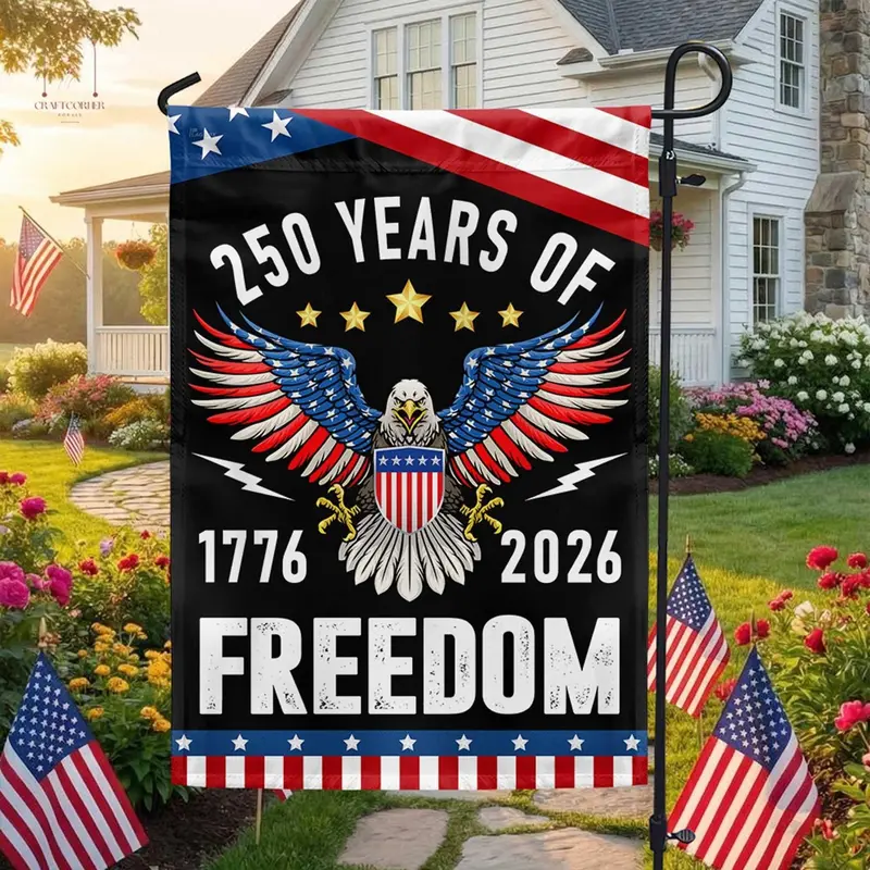 250 Years of Freedom Flag, Celebrate 250th Anniversary Flag, 250th Anniversary America, United States 1776-2026 Patriotic Eagle, Usa Flag