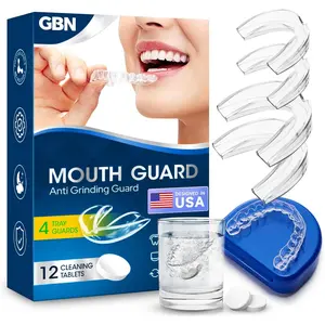 GBN Mouth Guard for Grinding Teeth at Night - Custom Fit Night Guards - Comfortable Mouth Guard for Sleeping, Nightguard, Mouthguard Includes 2 Sizes, 12 Cleaning Tablets